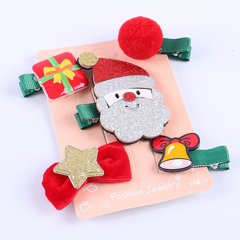 Vrouwen meisjes schattige kerst haarspelden haarspeldjes cartoon hoofddeksels kinderen haarspeldjes peuters bedel sieraden haaraccessoires: A