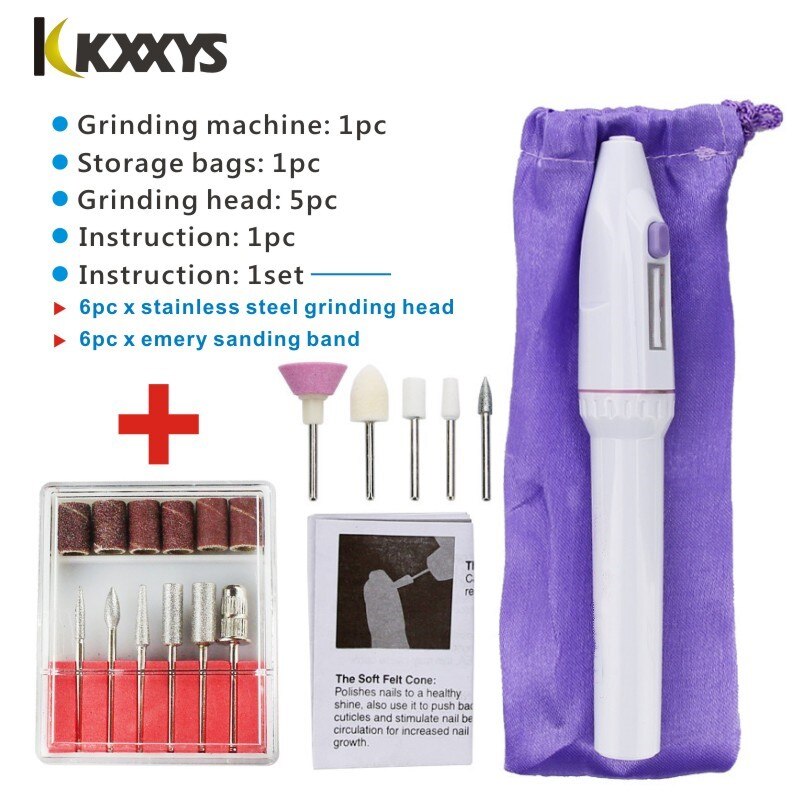 Máquina pulidora eléctrica para uñas, equipo de arte para callos, manicura y pedicura, herramienta pulidora para tallar y pulir, 5 brocas: N5023 1set P06