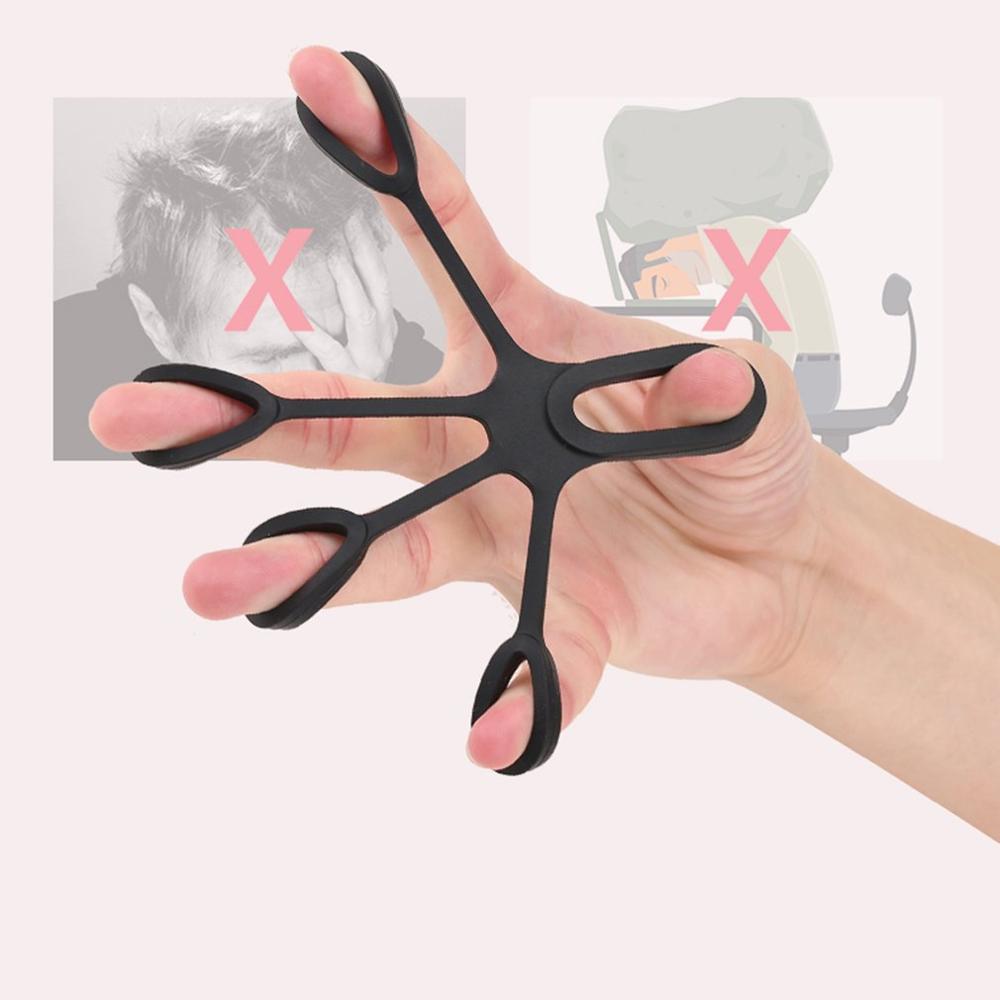 Silicone Finger Stretcher Tension Tool Finger Strength Rehabilitation Muscle Power Training Ring Exerciser Trainer: Beige