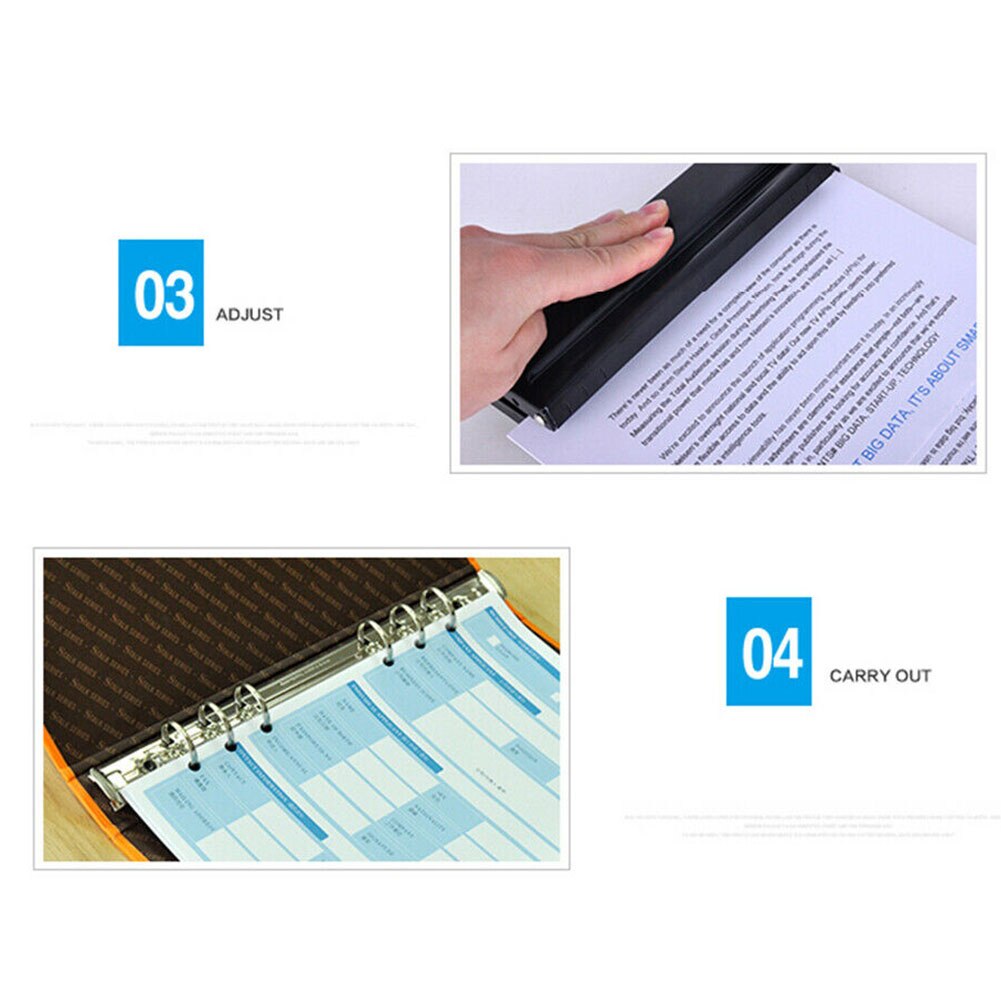 Adjustable Tool Stationery Planner Portable Home Handheld Ring Binder School Paper Puncher 6 Hole Office Metal DIY