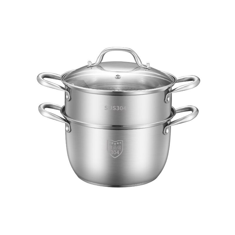 Stainless Steel Soup Pot Steamer Thickening Double Bottom Non-stick Soup Steamer Cooking Pot Induction Cooker Gas Furnace
