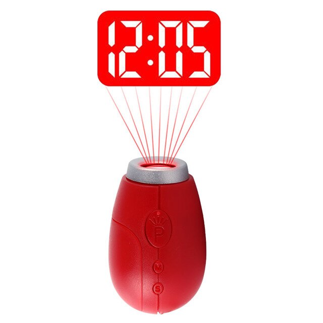 Digital Time Projection Clock Mini LED Clock With Time Projection Portable Digital Watch Night Light Magic Projector Clock: Red