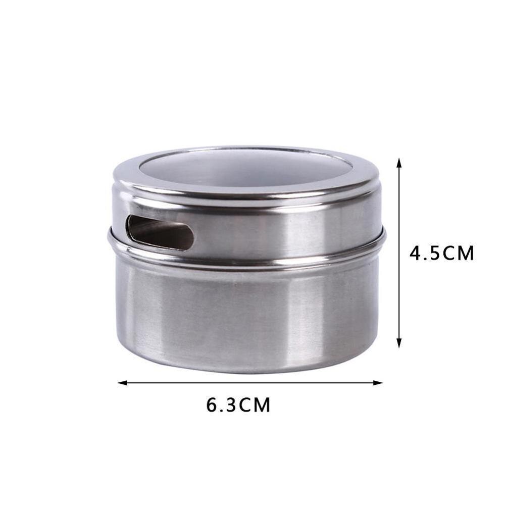1PC Stainless Steel Magnetic Spice Jar Set Spice Tins Spice Storage Container Pepper Seasoning Sprays Tools Spice Jar