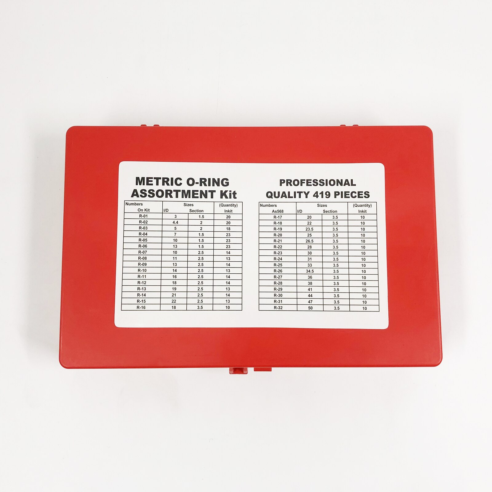 419pcs O-ring Assortment Set Seal Gasket Universal Rubber O Ring Kit R01 R32 Intl I.360983503 - View #3