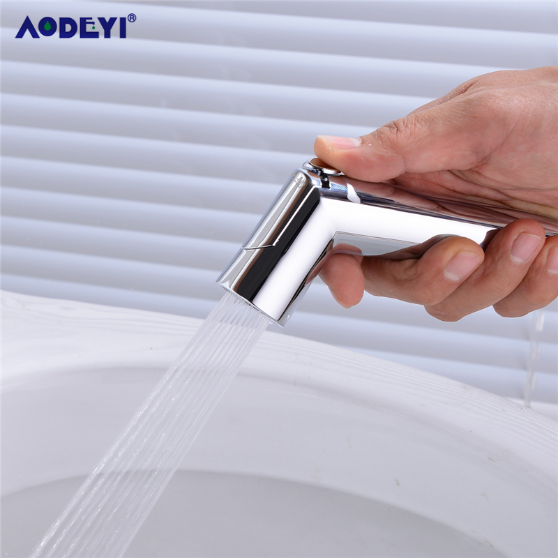 Toilet badeværelse håndholdt bidet spray ble bruser sprøjtesæt flow abs kontrol bærbar shattaf jet douche kit sort/krom