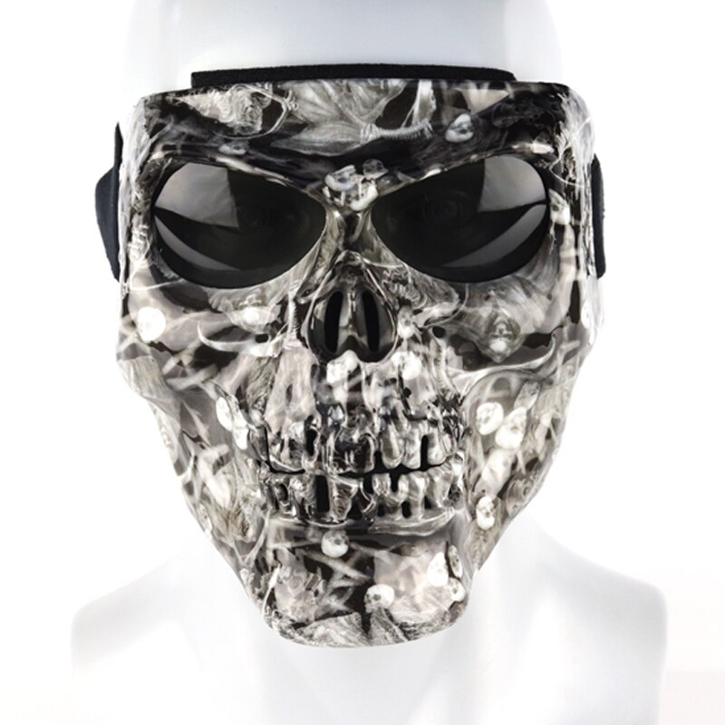 Cool skull motorcycle face Mask with Goggles Detachable modular Goggles Mask for Vintage open face Motorcycle Helmet Moto Casco