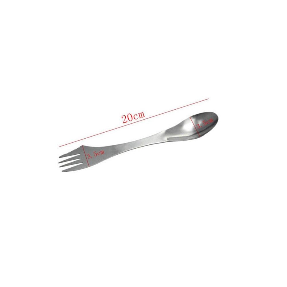 Tenedor de acero inoxidable Spork campamento, pícnic Multi herramienta cubiertos utensilio Hike vajillas al aire libre cubiertos largos tenedor cuchara