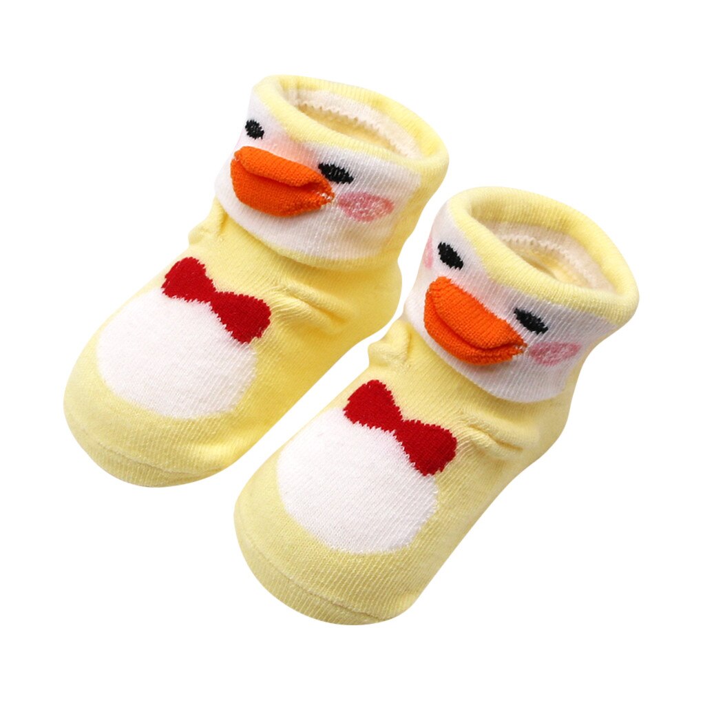 Baby Infant Socks Toddler Girls Boy Animal duck Printing Anti-slip Socks baby Cotton socks носки детские: Yellow 