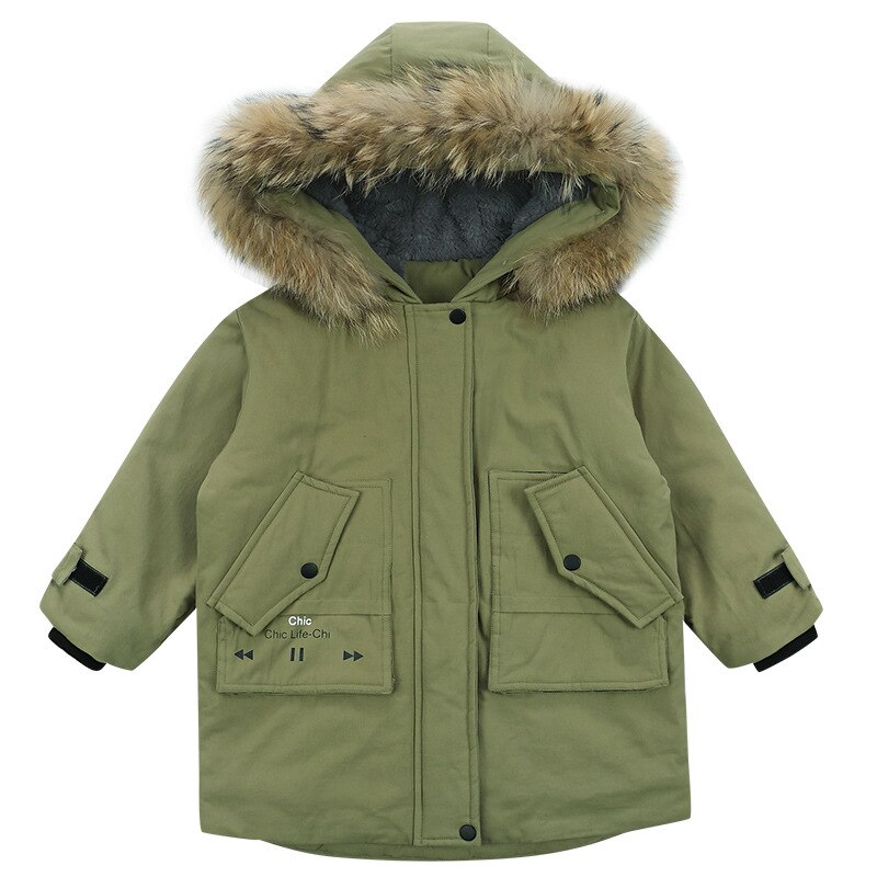 Jaqueta de inverno para meninos 2022 crianças snowsuits além de veludo quente com capuz outerwear casaco adolescente menino grosso preto verde parkas 5-14 y