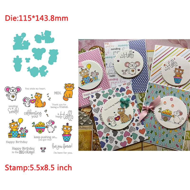 Ensemble d'animaux drôles de petits monstres assortis aux mots tampons et matrices en silicone transparents pour le scrapbooking et la fabrication de cartes d'album photo diy: 1