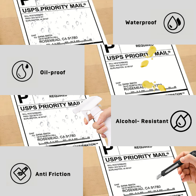 500/350 Blatt 4"x6" Thermo-Etikettenpapier 100x150mm selbstklebende Aufkleber für Thermo-Versandetiketten DHL UPS äußern Barcode-Etikett