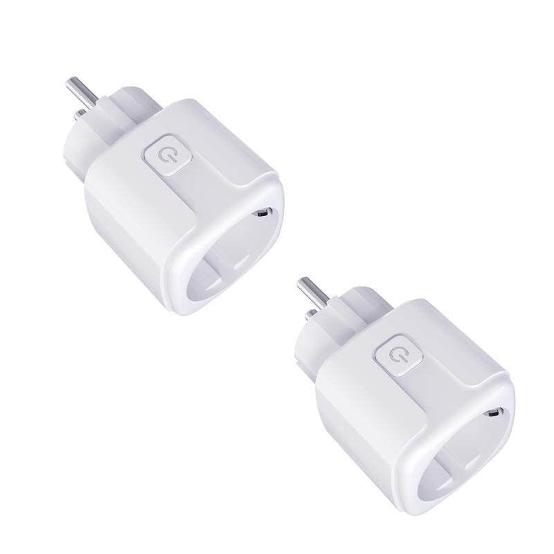 16A EU Tuya Smart Wifi Power Plug For HomeKit Smart Home Wifi Wireless Socket Outlet Works With Alexa Google Home Smart Life App: 2pcs