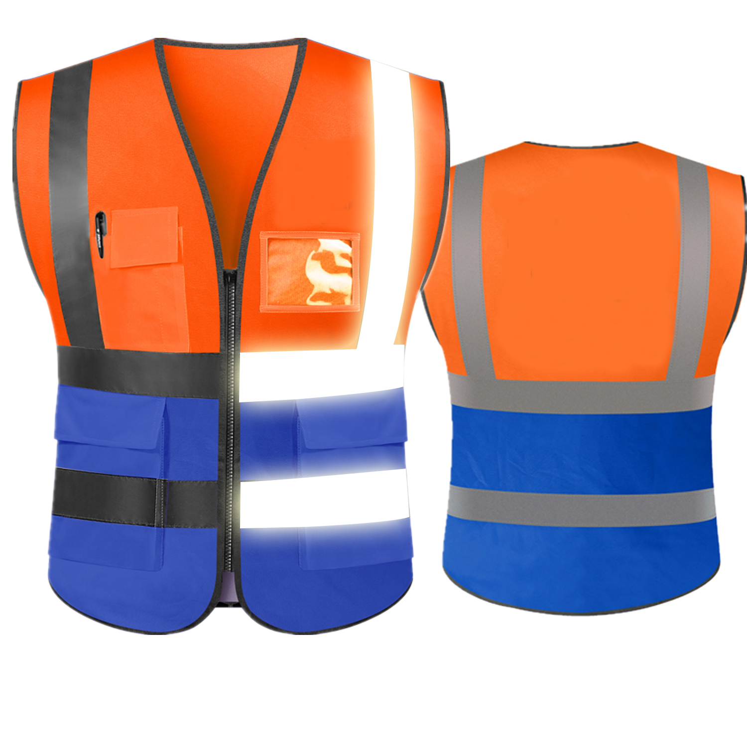 Hi Visibility Reflective Safety Vest With Reflective Strips and 5 Pockets Construction Work Uniform Vest ANSI Class 2 Standard: XXL / green