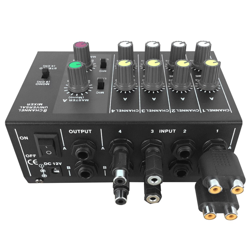 Mixer 8 kanals karaoke panel mikrofon mixer konsol universal digital justering af lyd stereo