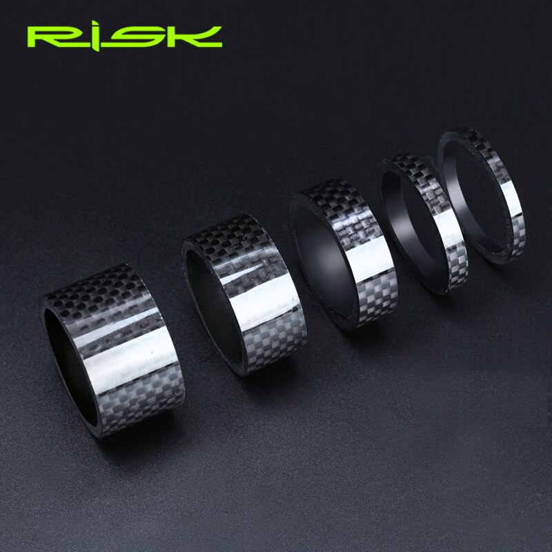 RISK MTB Road Bike Bicycle Headset Stem Carbon Fiber Washer 1-1/8" 28.6mm 1-1/4" OD2 Stem Front Fork Adjustment Spacer
