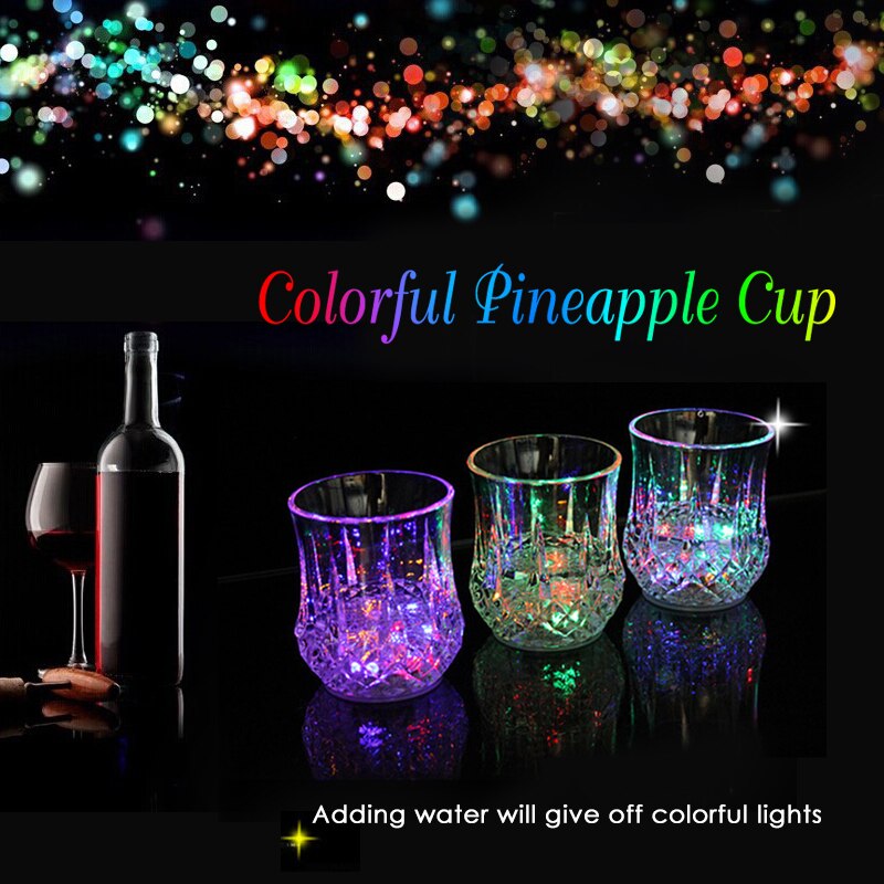 1Pc LED Flashing Beverage Cup Sensor Light Up Wine Cup Glass Beer Cup Whiskey Shot Drink Glass Cup Glow Party Drinkware Supplies