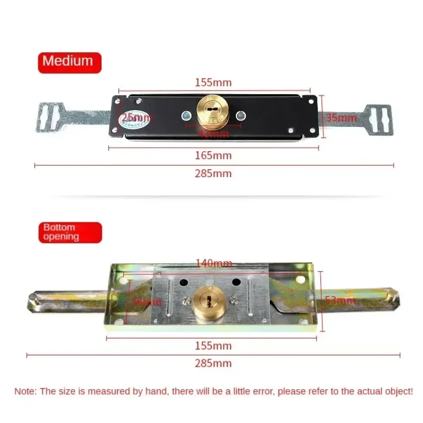 Solid Brass Deadbolt Door Lock with Cross Key Anti-theft Security for Roller shutter door Lock