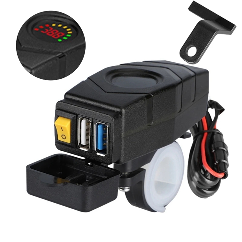 C1fb 20-80v elcykelstyr usb-oplader 24v 36v 48v 60v qc3.0 hurtigopladeradapter nem installation