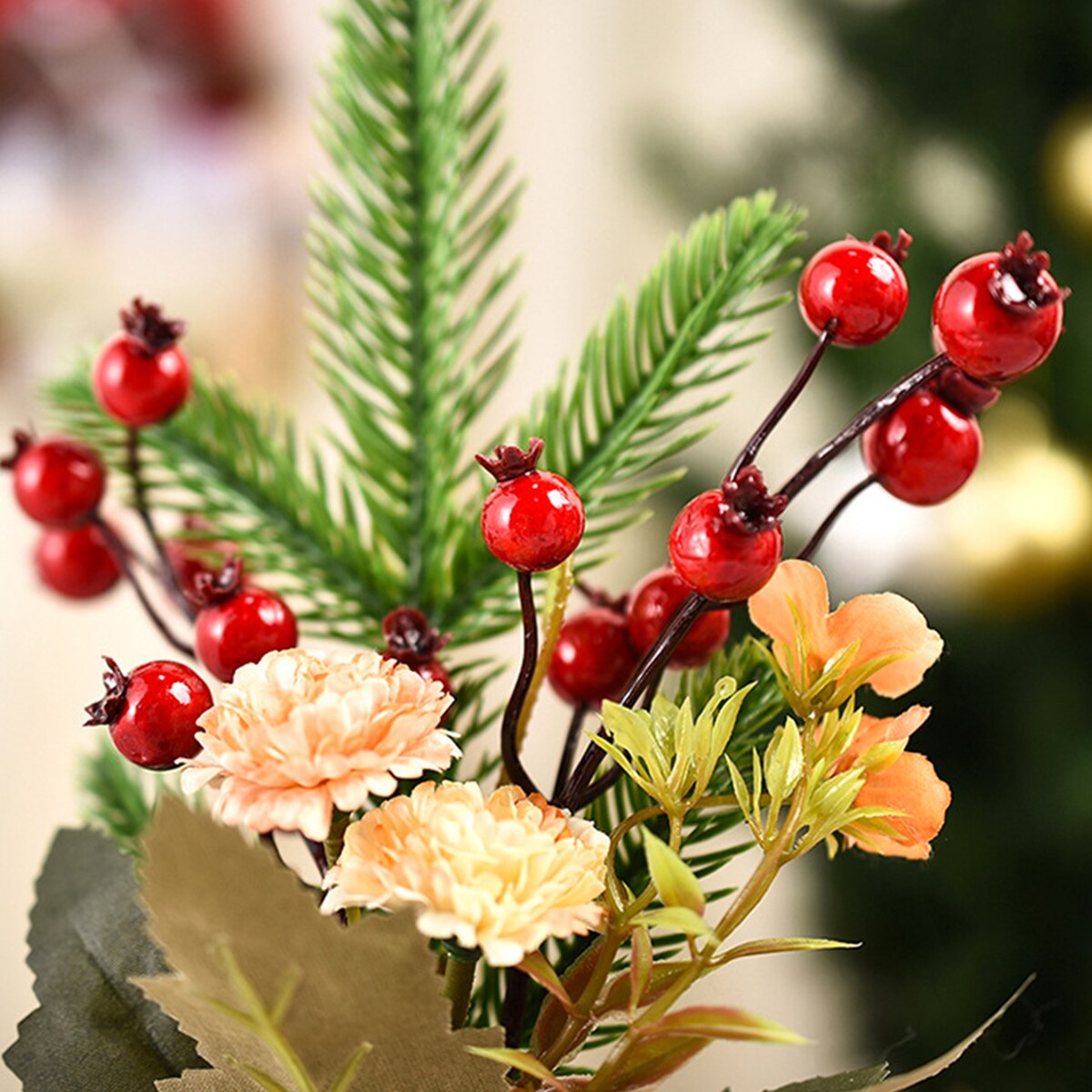 Mini Kerstboom Fruit Decoratie Met Base Jaar Tafelblad Home Party Kunstmatige Ornamenten