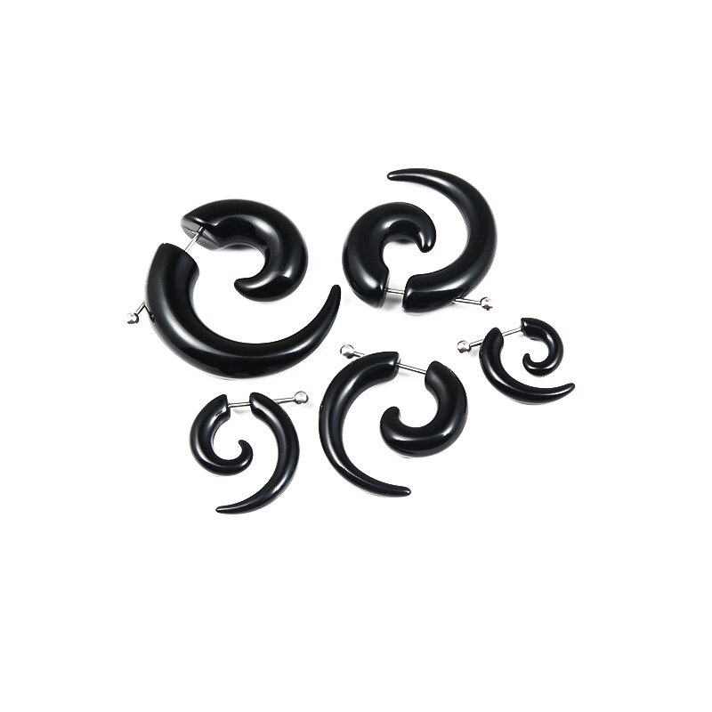 Pendientes colgantes con forma de cuerno de buey negro para hombre, joyería de , 6mm, novedad de