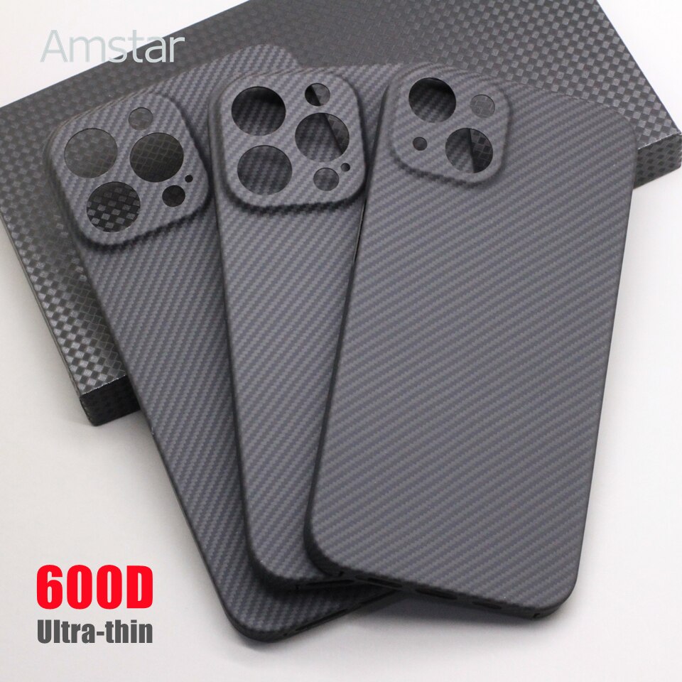 Amstar – coque de Protection d'objectif en Fiber de carbone Pure 600D pour iPhone 13 Pro Max, étui en Fiber aramide Ultra-fin de