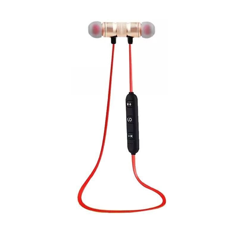 Wireless Magnetic Bluetooth 4.2 Headset Sports Earbud Headset with Microphone for Iphone Samsung Huawei: E13000034-red