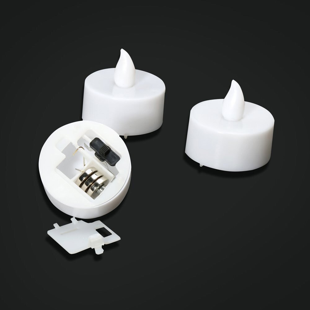 Velas de luz LED con forma de vela pequeña realistas, sin llama, alimentadas por batería, , lámpara de luces amarillas, 25 #12 Uds.
