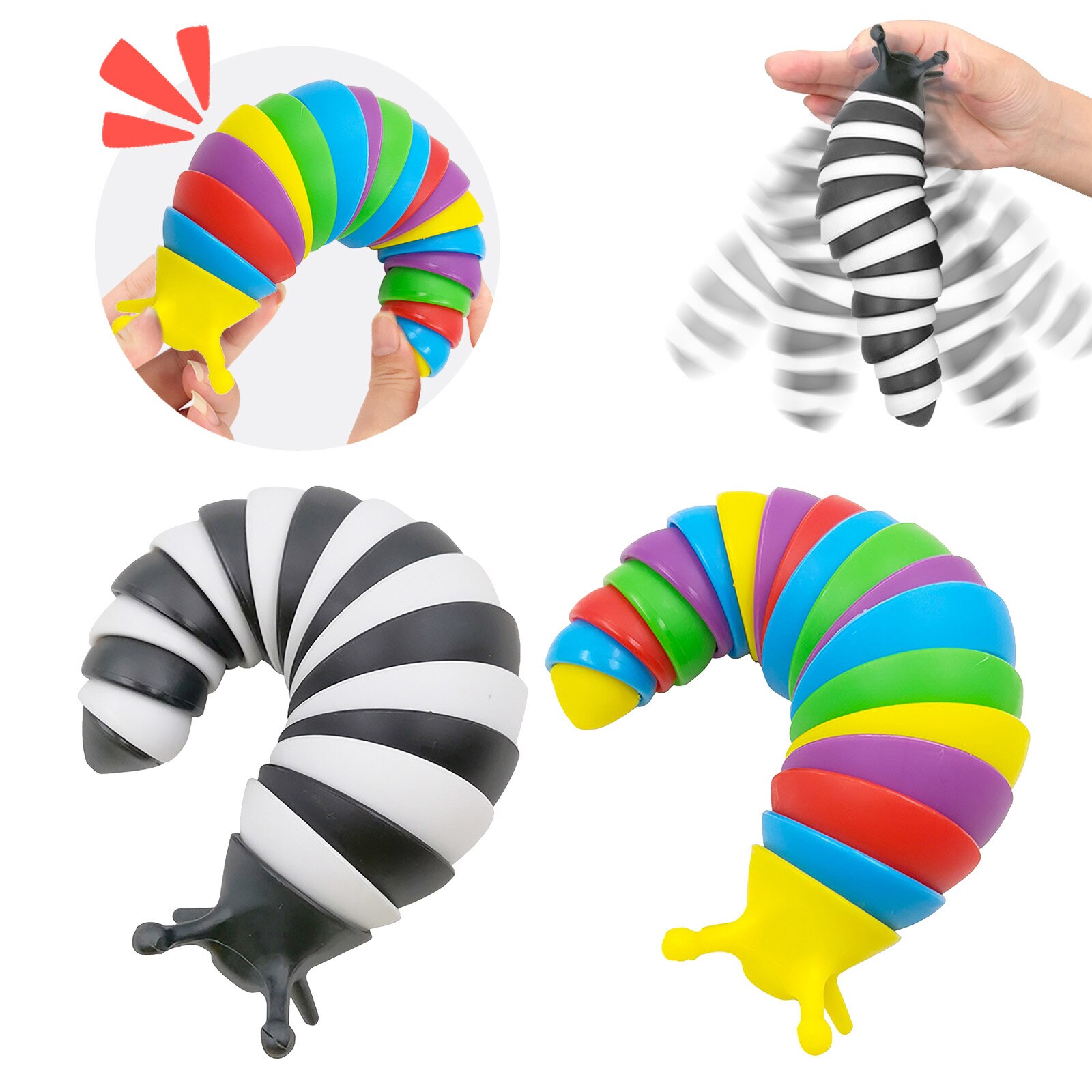 Balle articulée en Silicone 2022, jouet sensoriel Anti-stress, arc-en-ciel, de noël