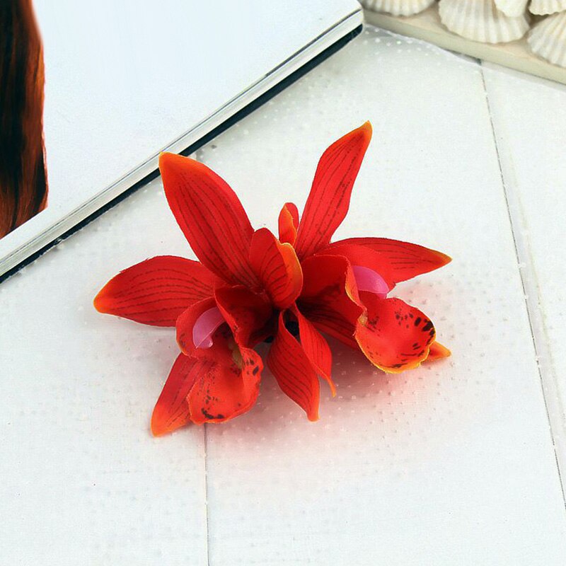 Pinzas para el pelo con flores de orquídeas hawaianas, pasador Multicolor para novia, flor Tropical para playa, boda, , horquilla, accesorio: 09
