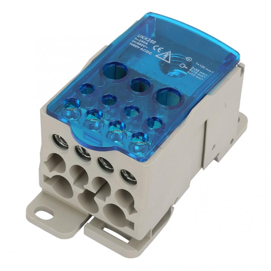 UKK-250A Din Rail Terminal Block Distribution Box Universal Power Junction Box Wire Connector Junction Box