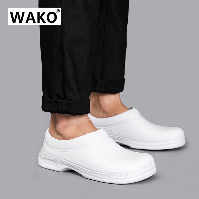 white kitchen shose men slip on waterproof EAV rainboots anti slip 2022 couple waterproof water shoes for men