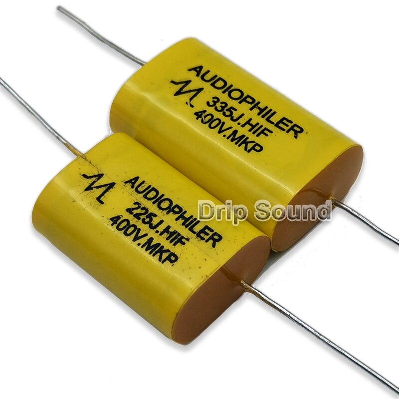 2pcs 2.2uF 3.3uF 400V Tweeter Speaker Frequency Divider Crossover Non-Polarity Capacitor