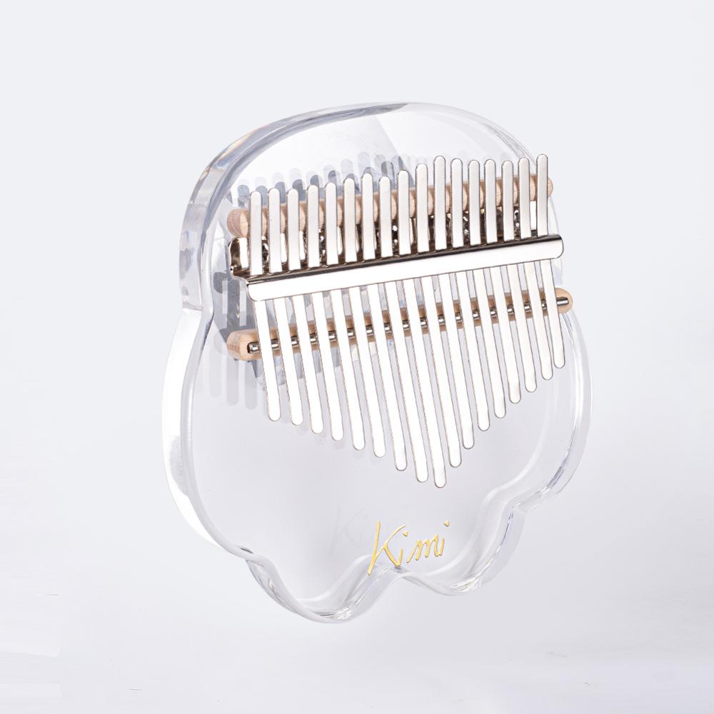 Kimi sød kat klo formet 17 nøgle kalimba akryl tommelfinger klaver gennemsigtig tasteinstrument med tuner hammer gig bag