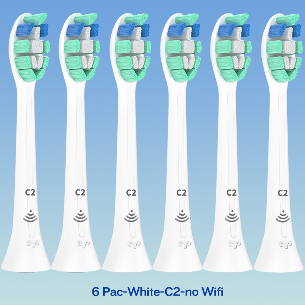 W2 DiamondClean Toothbrush Heads for Phillips Sonicare Electric Toothbrush HX9023 HX6024 HX3220 HX6250 HX6530 HX6730 HX8911: 6-WH-C2-no Wifi