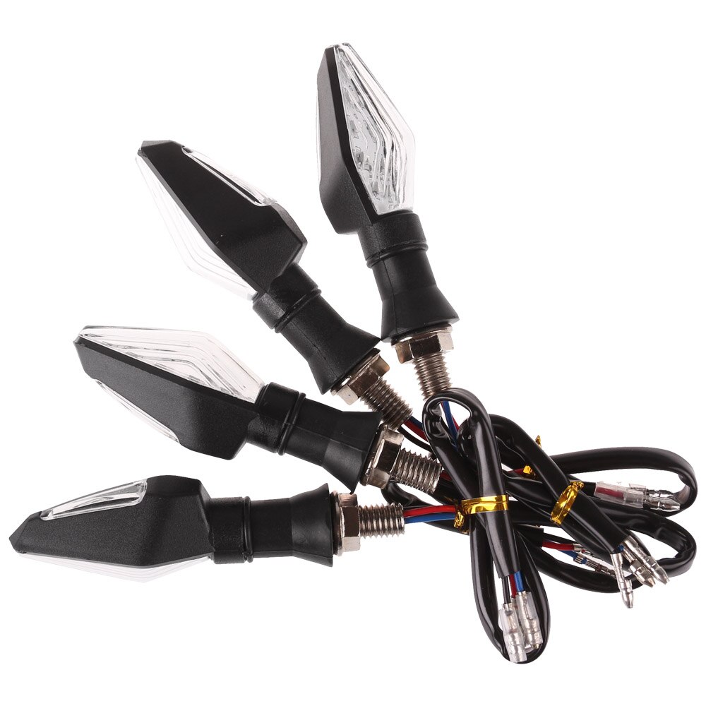 4pcs Black Prismatic Motorcycle Turn Signal Light Motorcycle LED Headlight Anti-Rust Scooter LED Scooters Spotlight Working Lamp: Double color