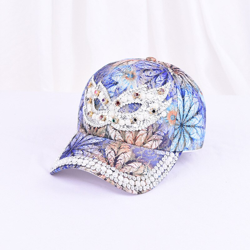 Sombrero de sol para mujer y niña, gorra de béisbol con diamantes de imitación y perlas, colorida, Snapback, Cool Star: 7