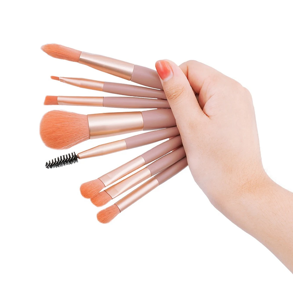 Juego de 8 Uds de brochas de maquillaje, brocha correctora de maquillaje, colorete, brocha para polvos sueltos, sombra de ojos, resaltador, brocha para base, herramientas de belleza