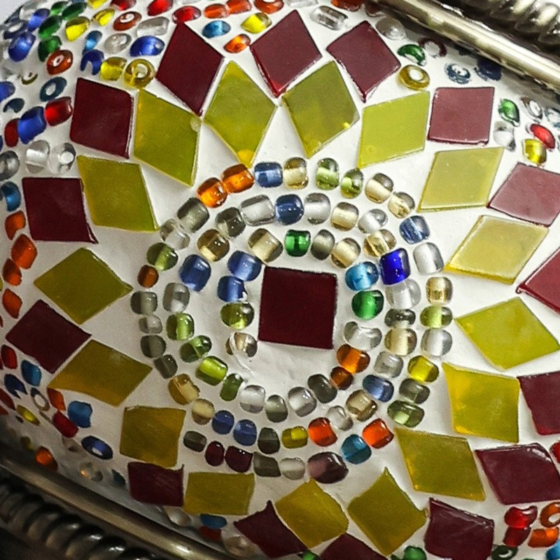 Nyeste tyrkiske mosaik bordlampe vintage art deco håndlavet lamparas de mesa kugle glas romantisk sengelampe led natlampe