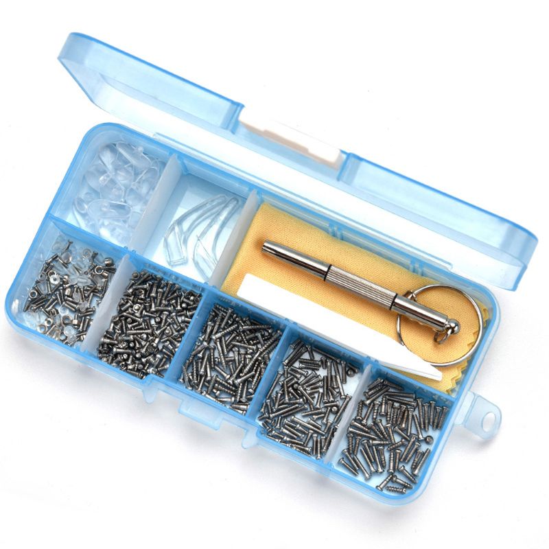 Glasses Sunglasses Eye Glass Repair Kit Screws Nuts Pads Optical Repair Tool Set