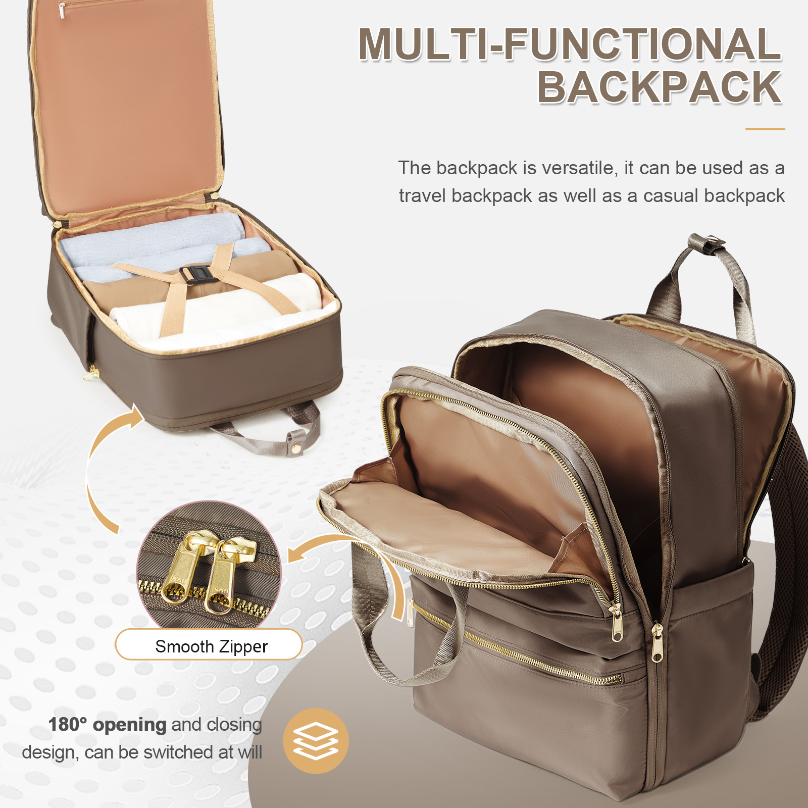 Mochilas de moda feminina para trabalho de negócios universitários, mochila de viagem elegante bolsa feminina mochila de lazer, mochila do professor