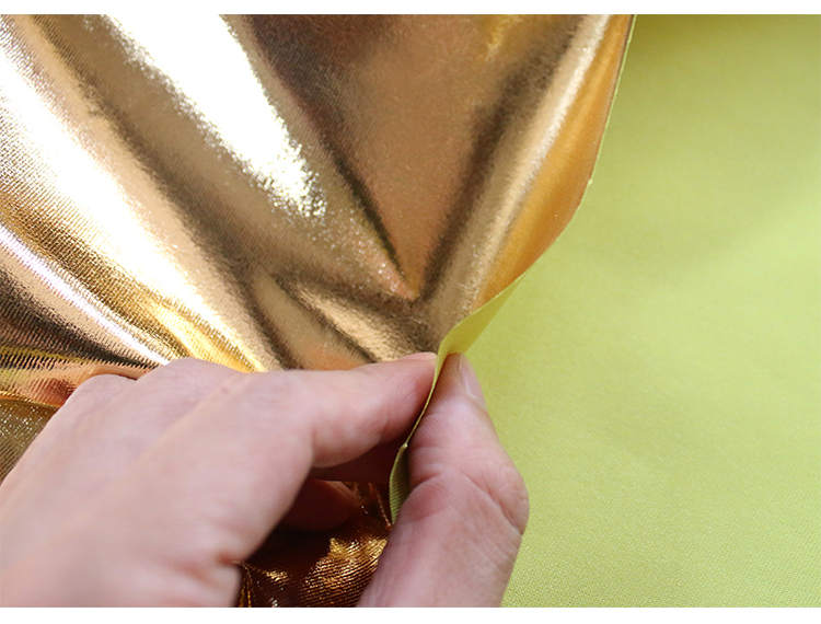 Golden Mirror Coating fabric 145cm Width TPU Artificial Leather Bright Gold Soft Metallic Cloth CG072
