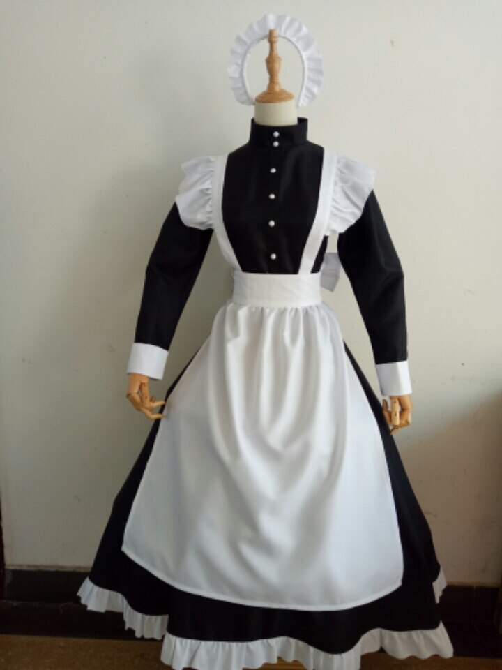 S-XXL sexy Erwachsene Männer Frau Nacht Französisch Dienstmädchen Diener Kostüm Schwarz &Ampere; Weiß Französisch Dienstmädchen Kostüm Halloween partei Lange Kleid