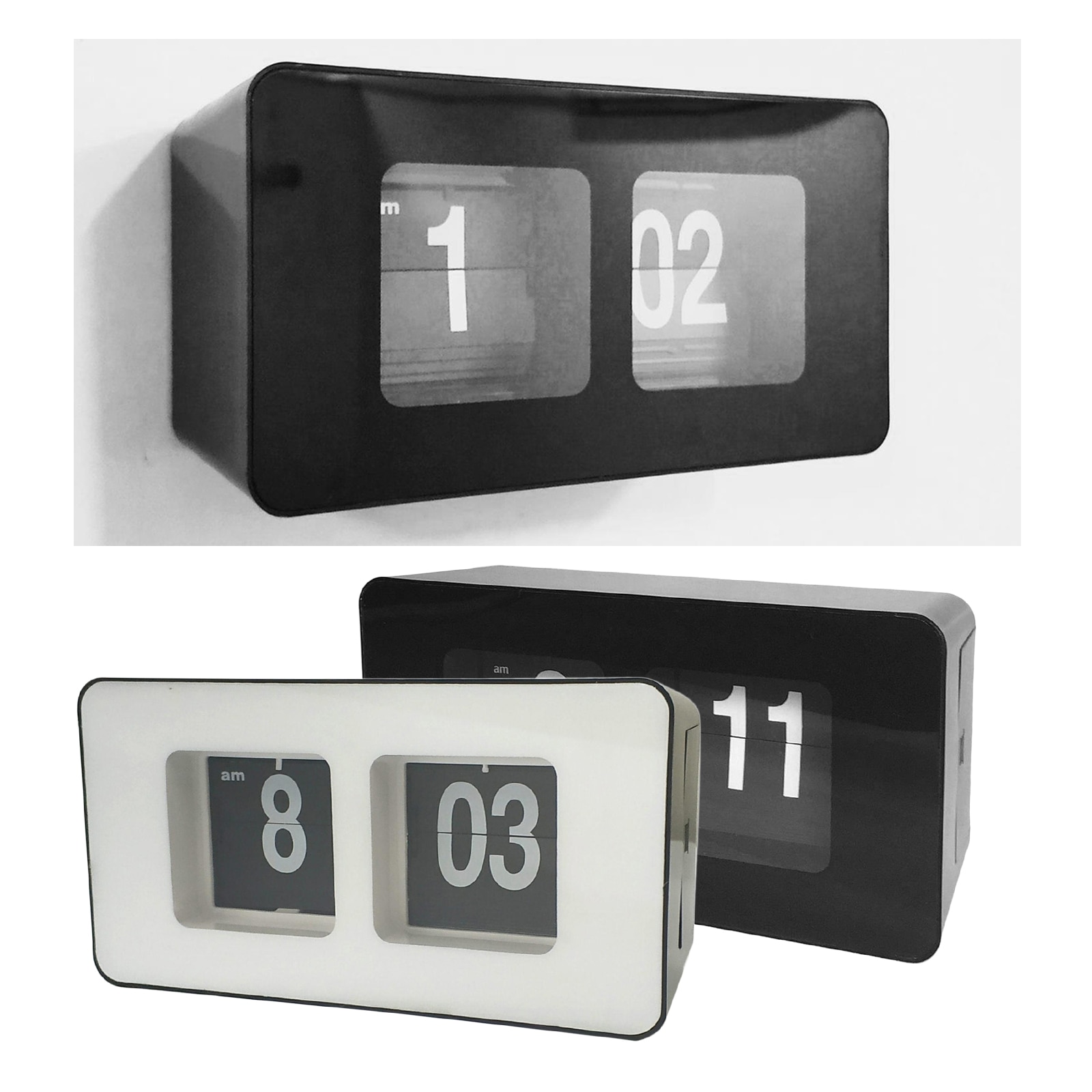 La palabra Retro Auto Flip reloj de mesa escritorio archivo abajo página relojes de escritorio de doble cara de de Navidad decoración de dormitorio