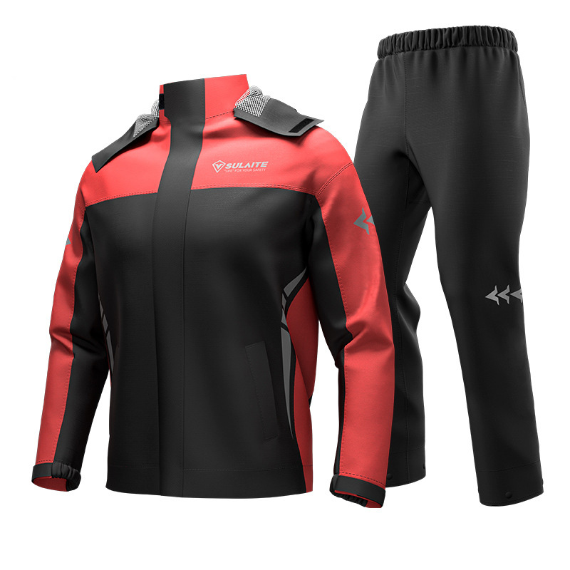 Outdoor Motorcycle aterproof Clothing Ultra-thin Raincoat Set Motocross Breathable Comfortable Reflective Climbing Rain Coat: XXXL / MULTI