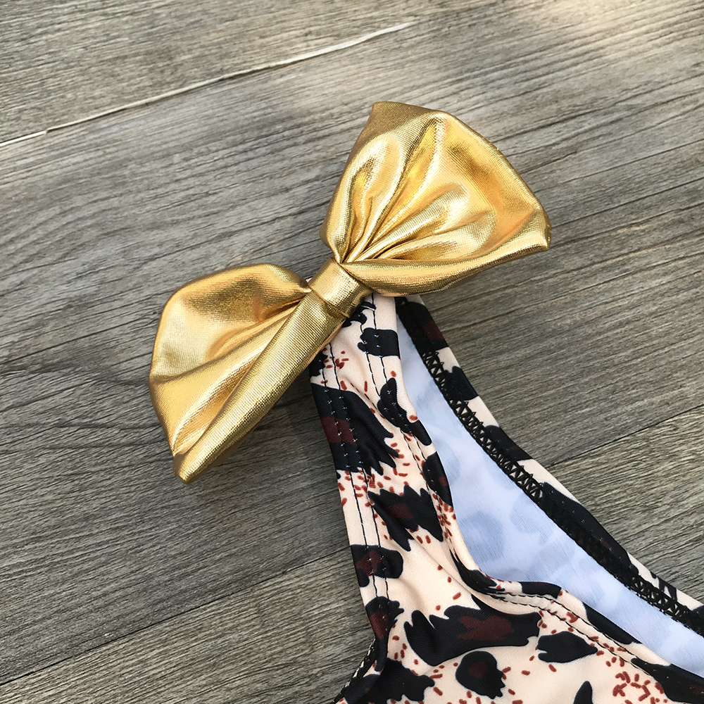 Pige bikini dejlige børn split svømme kostumer baby piger leopard bikini badetøj sommer strand tankini badedragt badedragt