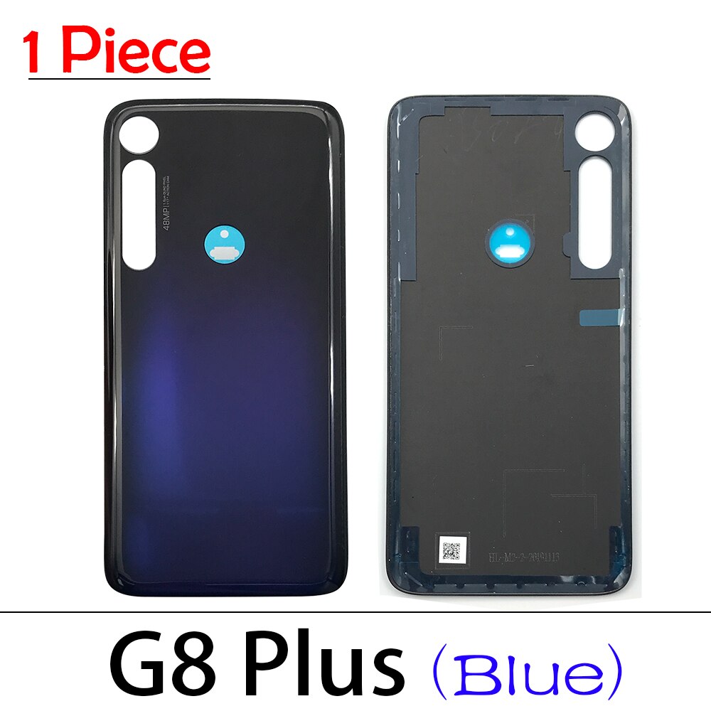 1 sztuk tylna szyba tylna pokrywa dla Moto One / G6 G7 G8 Plus / G7 moc/jeden makro baterii drzwi obudowa baterii tylna pokrywa klej: G8 Plus Blue