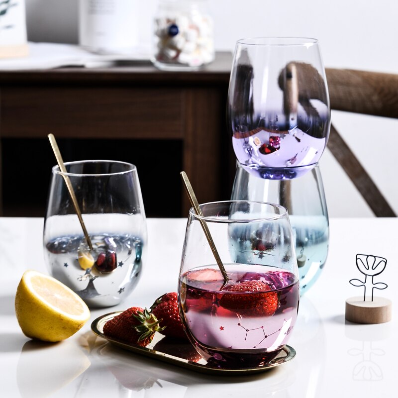 Verre à eau dégradé ciel étoilé Kawaii, verre à eau Simple, verre à jus, verre à whisky, verre à vin, tasse à boire