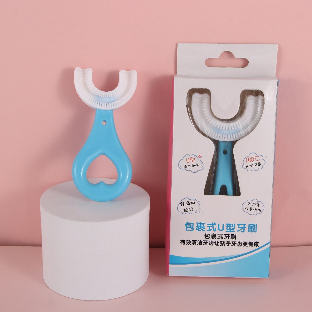 Bambini portatili in Silicone 2-12 anni spazzolini da denti per bambini cura orale spazzolini da denti a forma di U spazzole per la pulizia dei denti