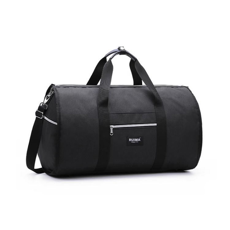 Bolsa de hombro de viaje para hombre, bolsa de viaje impermeable para hombre, bolsas de equipaje, bolsa de lona para traje grande de negocios: Black