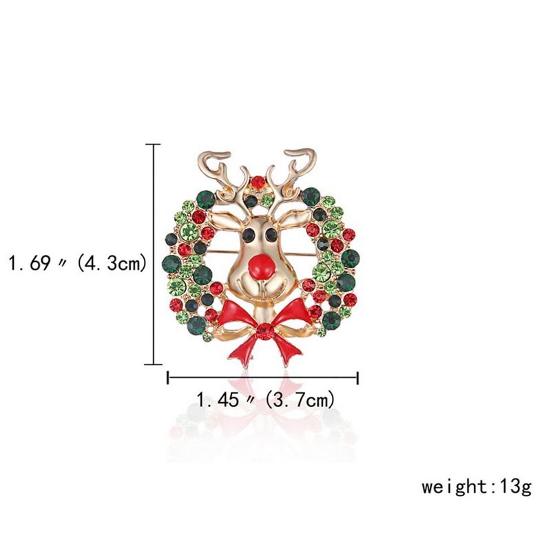 6pcs Christmas Brooches Pin Bagde bodice Brooch Safety Pins for DIY craft Christmas tree Pin santa claus brooches Clothing Decor